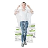 IGOERA Regenponcho transparent, 5er-Pack Regencape mit Kapuze für Festival, Konzert,...