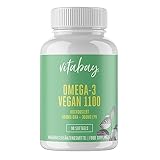 vitabay Omega 3 Kapseln hochdosiert vegan - 90 Omega 3 vegan 550mg Softgels Algenöl mit...