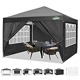 COBIZI Pavillon 3x3m Wasserdicht, Faltpavillon Gartenpavillon Partyzelt Gartenzelt...