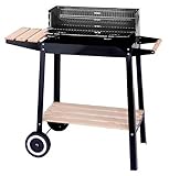 Holzkohlegrill Edelstahl BBQ Grillwagen mit Grillrost für 5 Personen mobiler Grill,...