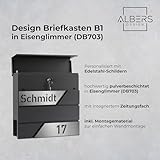 AlbersDesign - Personalisierter Design Briefkasten individuell mit Name/in Eisenglimmer...