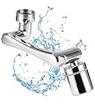 FAOKZE Bad Wasserhahn Aufsatz Drehbarer, Verlängerung Silber Mit Wassersparer, 1440...