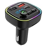 HERUS Bluetooth-FM-Sender Bluetooth-Autoradio-Adapter PD 20W, Typ-C und QC3.0,...