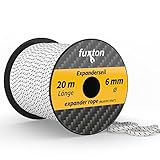 fuxton Gummiseil 6 mm 20 m schwarz - weiß, elastisch (Expanderseil, Gummiband,...