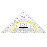 Westcott E-10134 00 Geometriedreieck Kunststoff mit abnehmbarem Griff, 22 cm, transparent