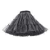 Hanraz Damen Karneval Kostüm Petticoat Unterrock Minirock Damenrock 50er Vintage...