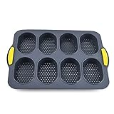 CHAWHO Mini Baguette Backform Silikon Brötchen Backform - 8 Einheiten Brot Crisping Tray...