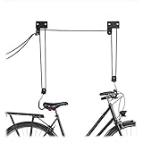 Relaxdays, schwarz Fahrrad Deckenlift, 45 kg Traglast, mit Haken, universal, mit...