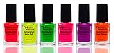 Stampinglack Neon Set Rot Gelb Grün Pink Lila Orange Stempellack Nagellack Nail Polish...