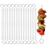 20x Edelstahl Schaschlikspieße 20cm,Grill-,Rouladenspieße Mit Griff Und Scharfer Spitze,...