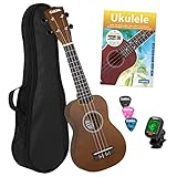 CASCHA Sopran Ukulele Set für Kinder und Erwachsene I Ukulele Starter Kit mit 3 Plektren...