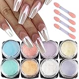 GZSYY Chrome Glitzerpuder Spiegel Nagel 8PCS Pearl Puder Nagel Pearl Mirror Chrome Glitter...