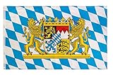 aricona Bayern Flagge - Freistaat Bayern Fahne 90 x 150 cm mit Messing-Ösen - Wetterfeste...