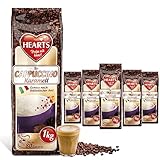 HEARTS Cappuccino Karamell, 5 x 1kg lnstant Kaffee Pulver, leicht löslich, 5er...