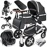 KESSER® Loops 3 in 1 Kinderwagen Kombikinderwagen komplettset incl. Babywanne & Buggy...