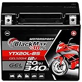 BlackMax YTX20L-BS Motorradbatterie GEL 12V 20Ah GTX20L-BS CTX20L-BS Outlander