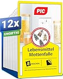 PIC Lebensmittelmotten Falle - 12 Lebensmittelmottenfallen - Mottenfalle mit Pheromon für...
