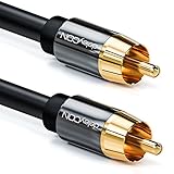 deleyCON 3,0m Subwoofer Kabel - Cinch RCA Digitales Koaxialkabel - Vergoldete Stecker -...