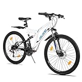 Hiland 26 Zoll Mountainbike Rad Vollfederung Mountain Bike Fully Shimano 21 Gang Fahrrad...