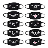 TOPEREUR 4/5/6/8/10 Stück Mundschutz Anime Cartoon Maske Unisex Baumwolle Anti-Staub Mode...
