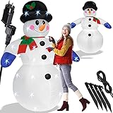 KESSER® Aufblasbarer Schneemann XXL 240cm LED-Beleuchtung Befestigungsmaterial Deko...