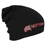 Fan-O-Menal Textilien Longbeanie Slouch-Beanie Mütze Norwegen mit Fahne 54594 Farbe...