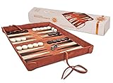 Sondergut Backgammon Deluxe - Echtleder Erwachsene Kinder für 2 Luxus Designartikel des...