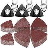 Schleifpapier Dreieckschleifer 156PCS, Multitool Schleifplatte für Delta-Schleifer mit 6...