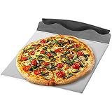 com-four® Pizzaschieber aus Edelstahl - Tortenhebe-Blech mit Kunststoffgriff - Kuchen-...