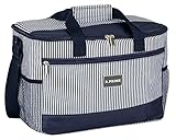 B.PRIME 20L Kühltasche Classic Navy-BLAU gestreift I 36x26x22cm I Isoliertasche I...