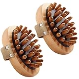 2 stück Natürliche Holz-Massagebürste gegen Cellulite – Körperbürste mit Luftkissen...