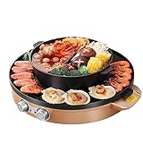 RASHIV Hot Pot mit Grill, 2-in-1-Elektrogrill mit Hot Pot, leicht zu reinigen,...