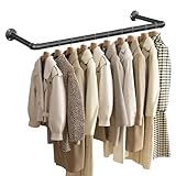 SONGMICS Kleiderstange für die Wand, Garderobenstange, Wandmontage, platzsparend, 92 x 30...