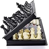 OkidSTEM 3 In 1 Magnetisch Schachspiel Damespiel Backgammon Brettspiel Set mit Klappbrett...