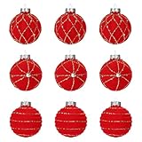 Beflockte Christbaumkugeln,Beflockte Kugelornamente - 9X Kugelanhänger |...