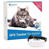 Tractive GPS Tracker für Katzen (2021) mit Halsband. 24h GPS-Ortung & 365 Tage...