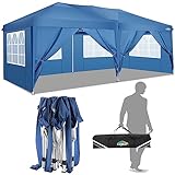 COBIZI Faltpavillon 3x6m Wasserdicht Stabil,Outdoor Partyzelt 3x6m mit 6 Seitenwänden...