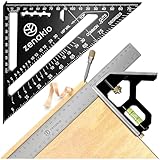 Zimmermannswinkel 12-IN-1 - Komplettes Set mit Anschlagwinkel (Set of 2) - Schreinerwinkel...