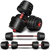 RE:SPORT 2 in 1 Hanteln Set 30 kg | Hantelset verstellbar | Kurzhantel & Langhantel |...