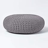 Homescapes Pouf Strickpouf rundes Bodenkissen, Sitzpouf 70 x 23 cm, gepolsterter...