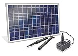 Solar Bachlaufset 25 Watt Solarmodul 1600 l/h Förderleistung 2,3 m Förderhöhe...