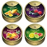 Cavendish & Harvey 4 x 200g/175g Fruchtbonbons, Tropical Fruit Mix + Wild Berry Drops +...