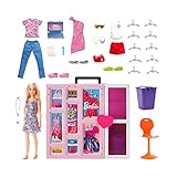 Barbie HGX57 - Traum-Kleiderschrank mit Puppe (blond), Kleidung und diversen...