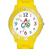 Taffstyle Kinder Armbanduhr Silikon Sportuhr Bunte Sport Uhr Kinderuhr Lernuhr Zahlen ABC...