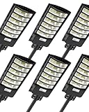 Bellanny 600W Solar Straßenlaterne, 6500K LED Strahler mit Bewegungsmelder Sensor, 6...