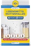 Lebensmittelmotten-Falle [10 Stück Vorteilspack] - Mottenfalle gegen Lebensmittel-Motten...