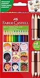 Faber-Castell 511514 - Buntstifte Set 15-teilig, inkl. 3 Hautfarben, dreikant,...