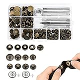 50 Set Druckknöpfe Druckknopf, Metall Snaps Knöpfe mit Unterschiedlicher Größe...