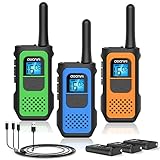 AWANFI Walkie Talkie Aufladbar mit Li-ion Akku, Walkie Talkie 3er Set Erwachsene Kinder,...