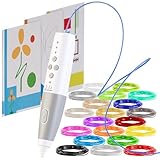 FreeSculpt 3D Druckstift: 3D-Drucker-Stift, Akku, 20 Bunte PCL-Filamente,...